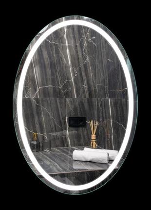 Овальное влагостойкое настенное зеркало для ванной с led подсветкой tanaro, любого размера на заказ