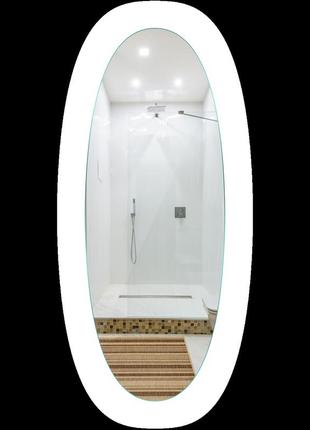 Подвесное-настенное овальное зеркало в ванную классическое с led подсветкой tira, любого размера на заказ