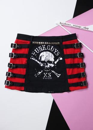 Винтажная мини юбка с нашивками xs punk мерч бандаж vintage merch manson avant-garde nirvana cradle of filth 90s patch work винтажная мышь юбка2 фото