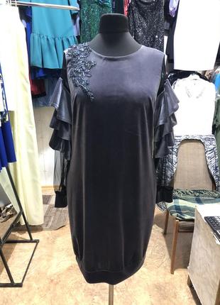 Велюровое платье 100см батал туречица