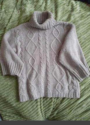 Кофта гольф вязаный свитер широкий рукав зара2 фото