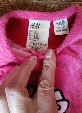 Фирменный велюровый человечек-ромпер h&amp;m