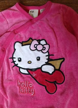 Фирменный велюровый человечек-ромпер h&amp;m