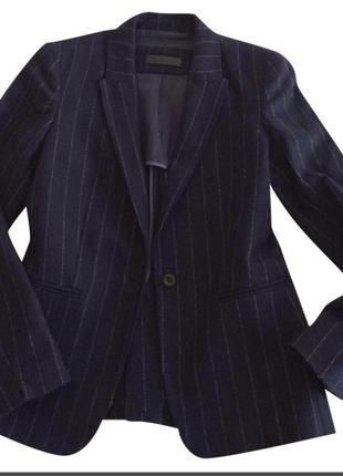 Massimo dutti блейзер, pinstriped пиджак из итальянской шерсти, размер 38, м