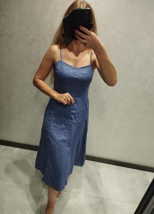 Льняное платье