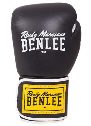 Перчатки боксерские benlee tough 10oz /кожа /черные1 фото