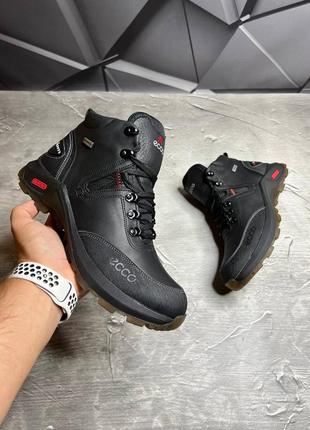 Стильні чорні чоловічі черевики зимові,шкіряні,шкіра+хутро,зима,чоловіче взуття на зиму 2023-20242 фото