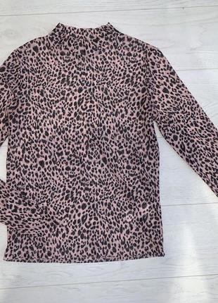 Кофта сіточка з леопардовим принтом рожева new look 10 38 s-m