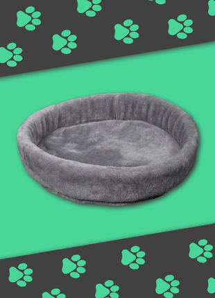 Приємний лежачок для котів та собак власного виробництва "хутровий" сірого кольору