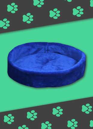 Приємний лежачок для котів та собак власного виробництва "хутровий" синього кольору