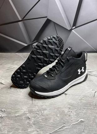 Стильні чорні спортивні черевики чоловічі,кросівки зимові,зима,шкіряні/шкіра-чоловіче взуття на зиму5 фото