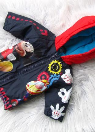 Стильная демисезонная не промокаемая куртка дождевик с капюшоном disney mickey mouse