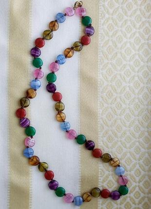 Винтажное ожерелье, художественное стекло, самоцветы, колье, цветное стекло, винтаж3 фото