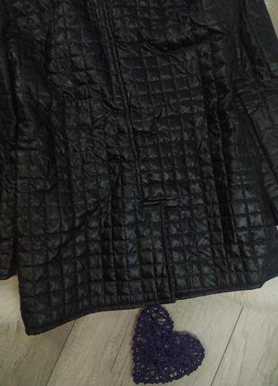 Женская чёрная стеганная куртка с меховым воротником fushi размер m8 фото