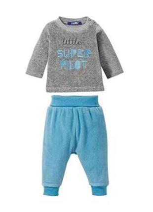 Велюровый костюм lupilu на р.62/68 см, 2-6 мес.