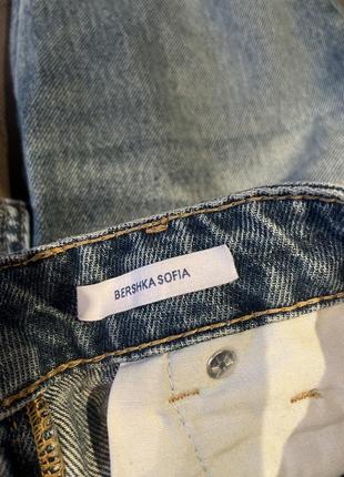 Джинси bershka блакитні клеш подерті з порізами з дірками7 фото