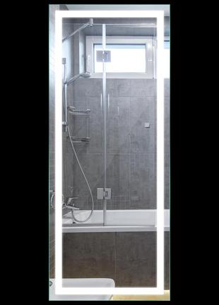 Зеркало влагостойкое настенное в ванную комнату с led подсветкой valar прямоугольное, любого размера на заказ