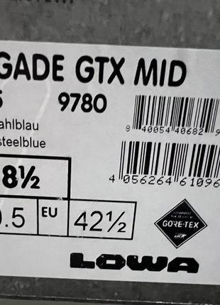 Lowa renegade gtx mid 310945 9780 чоловічі похідні черевики, 42.5 розмір, нові!!! (uk - 8.5)4 фото