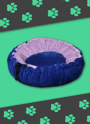 М'яка лежанка для котів власного виробництва "релакс №1" синього кольору
