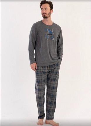Мужская хлопковая пижама турция штаны+ кофта  l
