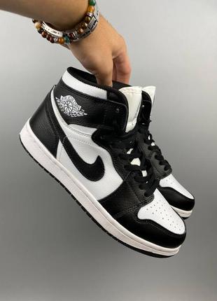 Кроссовки джордан найк 1 ♂️nike air jordan 1 retro high black white