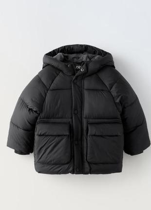 Пуховик детский zara, теплая куртка для мальчика, для девочки, зимнее пальто, пуффер3 фото