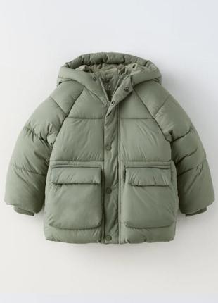 Пуховик детский zara, теплая куртка для мальчика, для девочки, зимнее пальто, пуффер1 фото