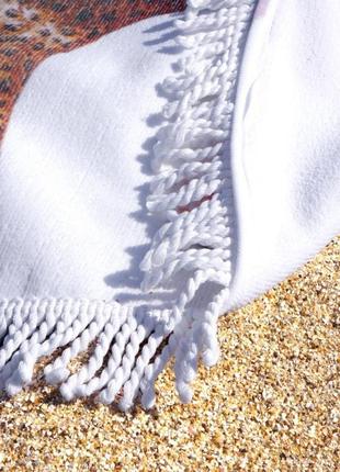 Рушник пляжний круглий 150 см морські коники махровий килимок2 фото