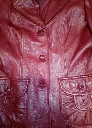 Легкая кожаная куртка - пиджак. натуральная кожа.3 фото