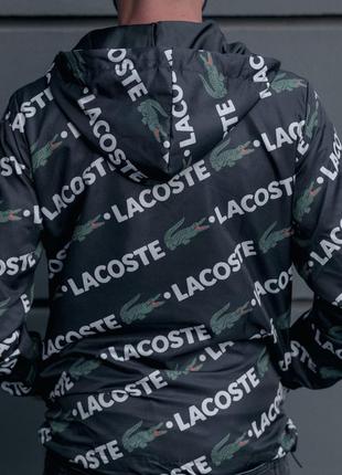 Ветрянка в стиле lacoste черная и белая3 фото