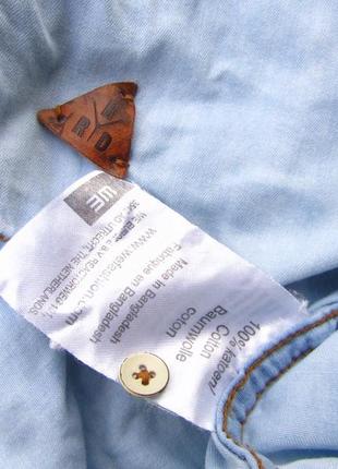 Стильная джинсовая рубашка с коротким рукавом и капюшоном denim2 фото
