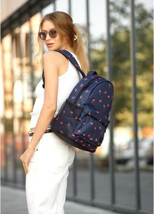 Жіночий рюкзак sambag brix pjt с принтом flamingo1 фото