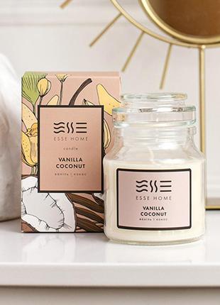 Ароматическая свеча с ароматом ванили и кокоса esse home vanilla coconut 100г