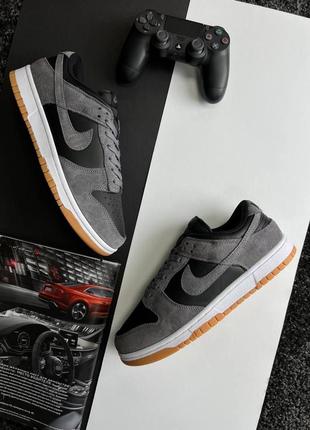 Мужские кроссовки nike sb dunk низкие осенние, кроссовки найк сб данк замшевые серые, мужские найки