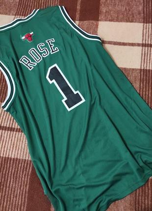Баскетбольна майка jersey adidas chicago bulls rose green4 фото