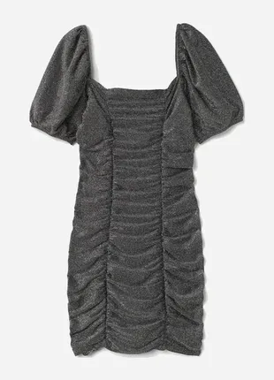 Коротка срібляста вечірня сукня h&m
