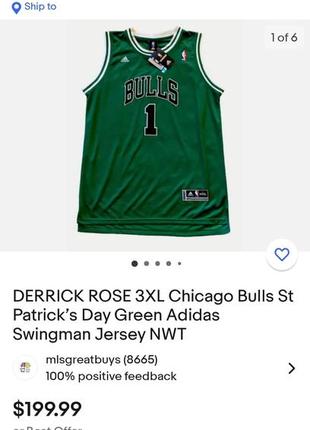 Баскетбольна майка jersey adidas chicago bulls rose green5 фото