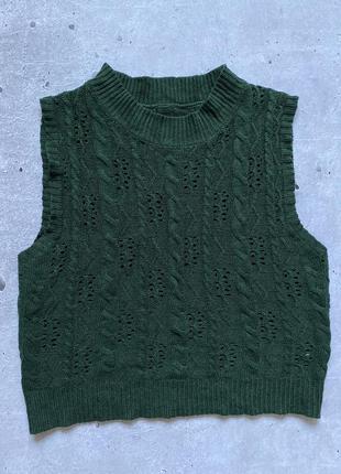 Вязаная женская жилетка shein размер l