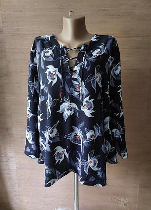 ❤️🌻💜 симпатичная блузка с рукавчиком волан внизу