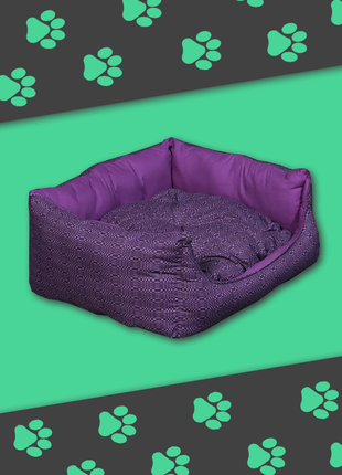 Гарний лежак для котів та собак власного виробництва "маестро" фіолетовий