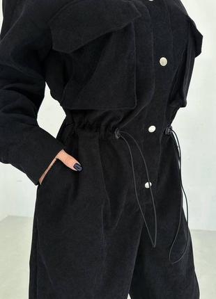 Стильний чорний вельветовий комбінезон зі штанами джогерами 4 кольори8 фото