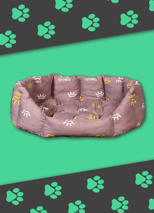 Стильний лежак для котів та собак власного виробництва "лорд" коричневий