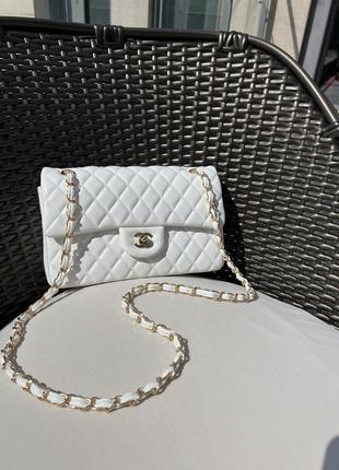 Жіноча сумка chanel 25 lux (white)4 фото