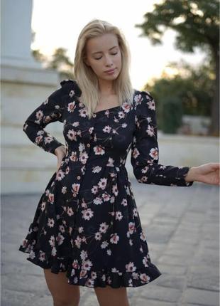 Платье-рубашка магнолия цветы2 фото