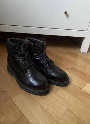 Черные лакированные vagabond кожаные ботинки lumberjack fila timerland3 фото