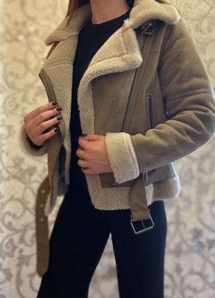 Zara дубленка куртка