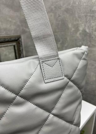 Женская невероятно красивая и качественная сумка-шоппер из эко кожи крем6 фото