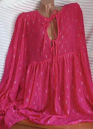 Сукня пенюар, плаття прозоре, еротичний одяг, пенюар жіночий рожевий великого розміру, пенюар батал