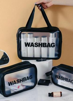 Водонепроникна прозора косметичка washbag, органайзер для косметики рожева6 фото