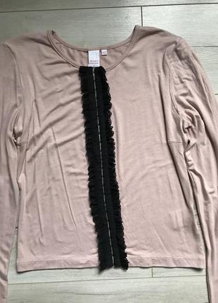 Кофта лонгслив блуза supertrash с кружевной вставкой2 фото